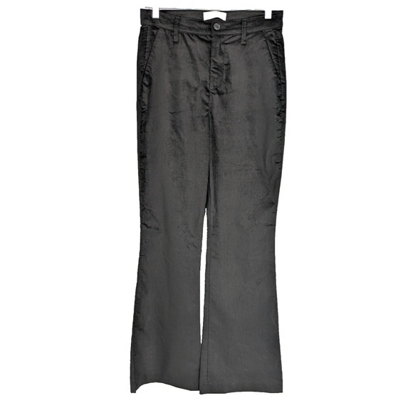 Level 99 Denim - Flare Leg Pants Womens SIZE 27 LEVEL 99 Black Faux Suade Cotton Viscose